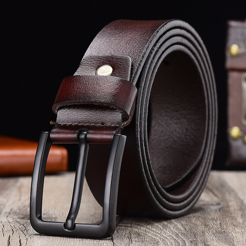 Black buckled leather belt GO Buy