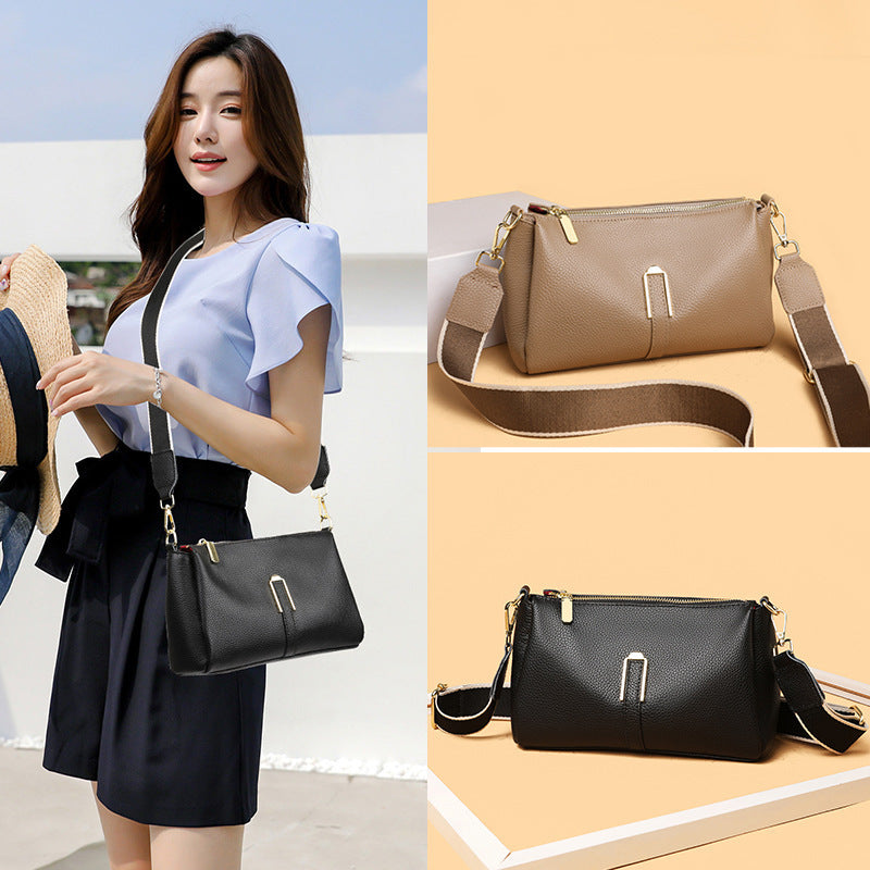 Women's Fashion Large Capacity First Layer Cowhide Messenger Bag GO Buy