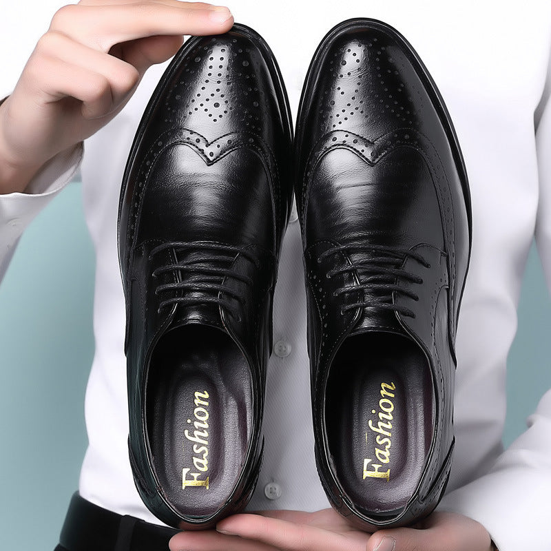Block Carved Casual Leather Shoes For Men GO Buy