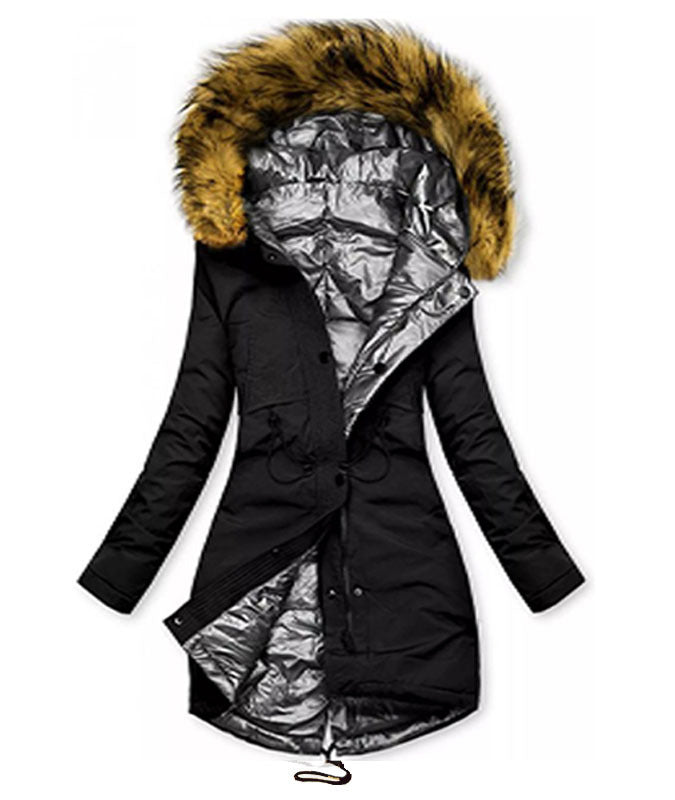 Women's Hooded Fur Collar Cotton-padded Coat Warm Winter Thick Coat GO buy