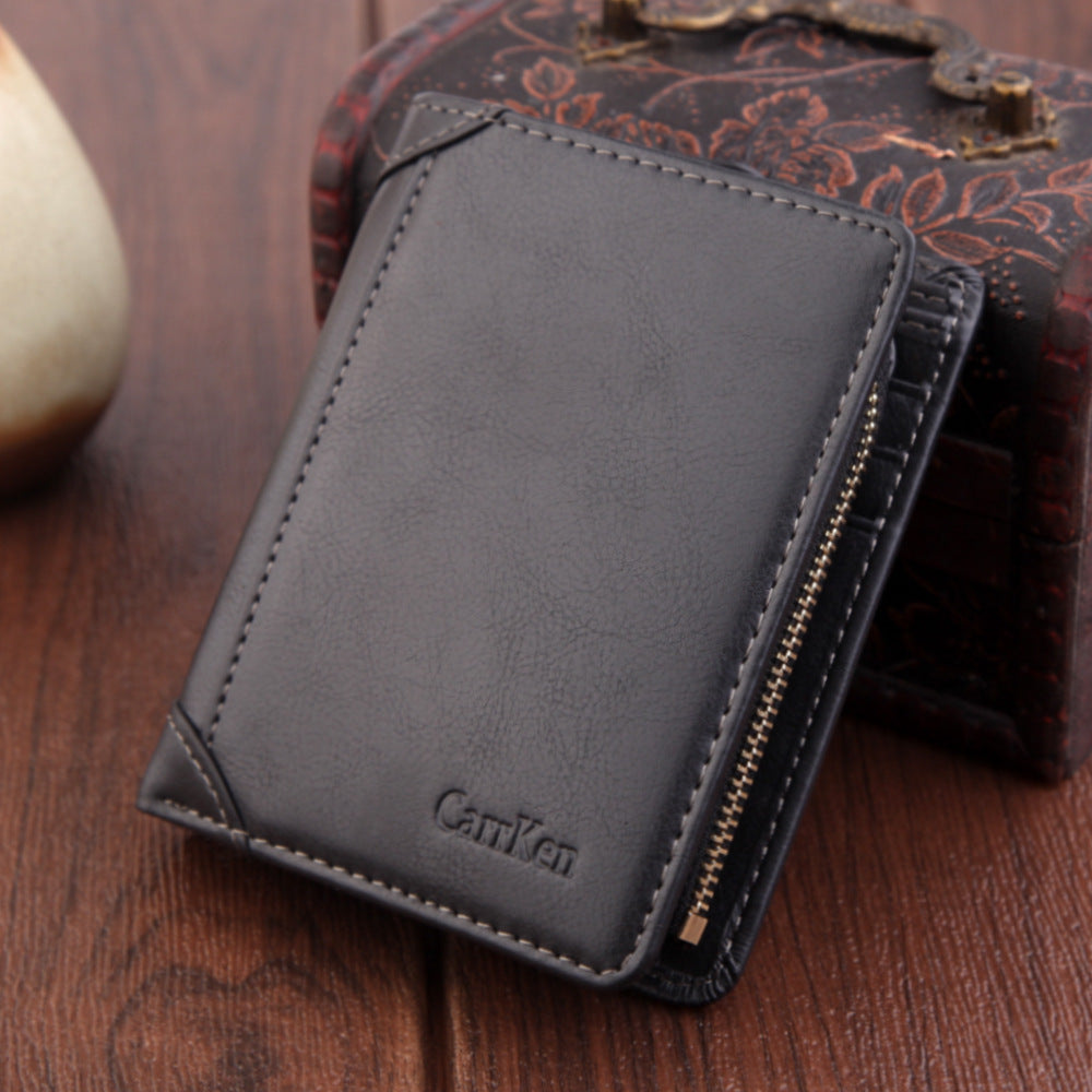 Men's Wallet Short Retro Frosted Card Holder GO Buy