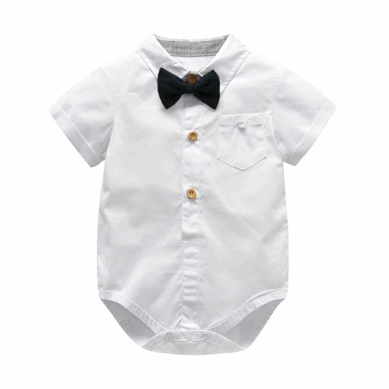Baby Clothes Suspender Pants Suit Short Sleeve Cotton Gentleman Outwear Trendy GO buy