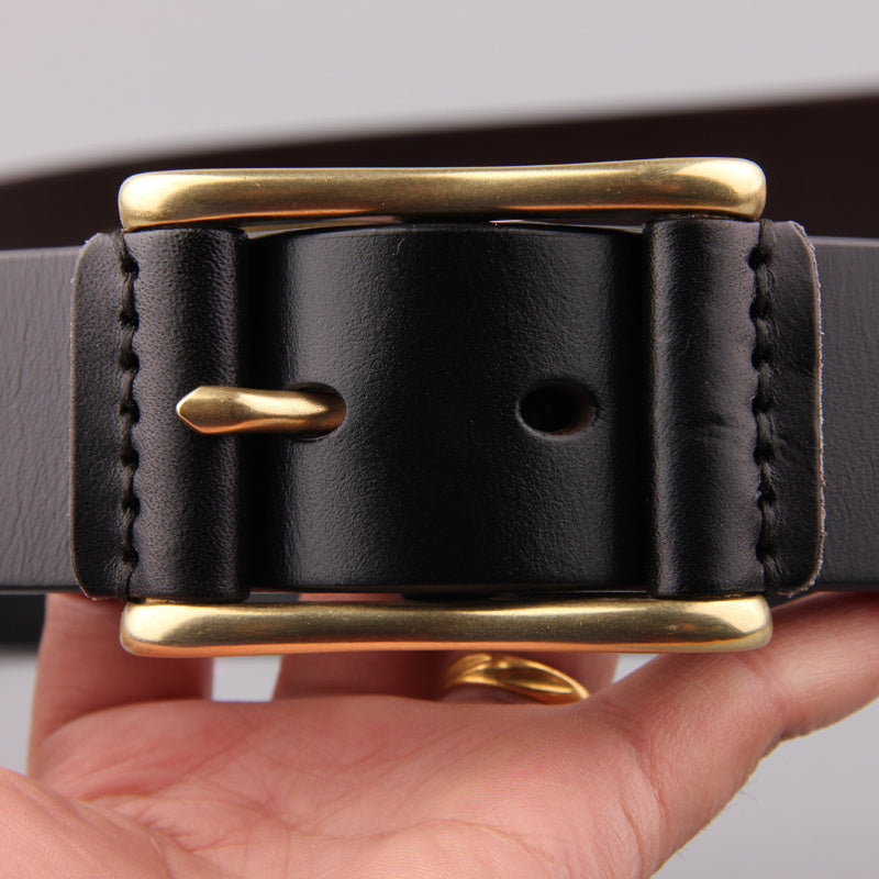 Brass Buckle Men's Belt Casual Denim GO Buy