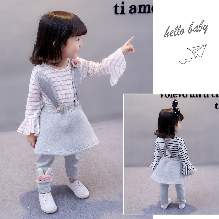 Korean three-piece cotton suit for infants and children GO buy