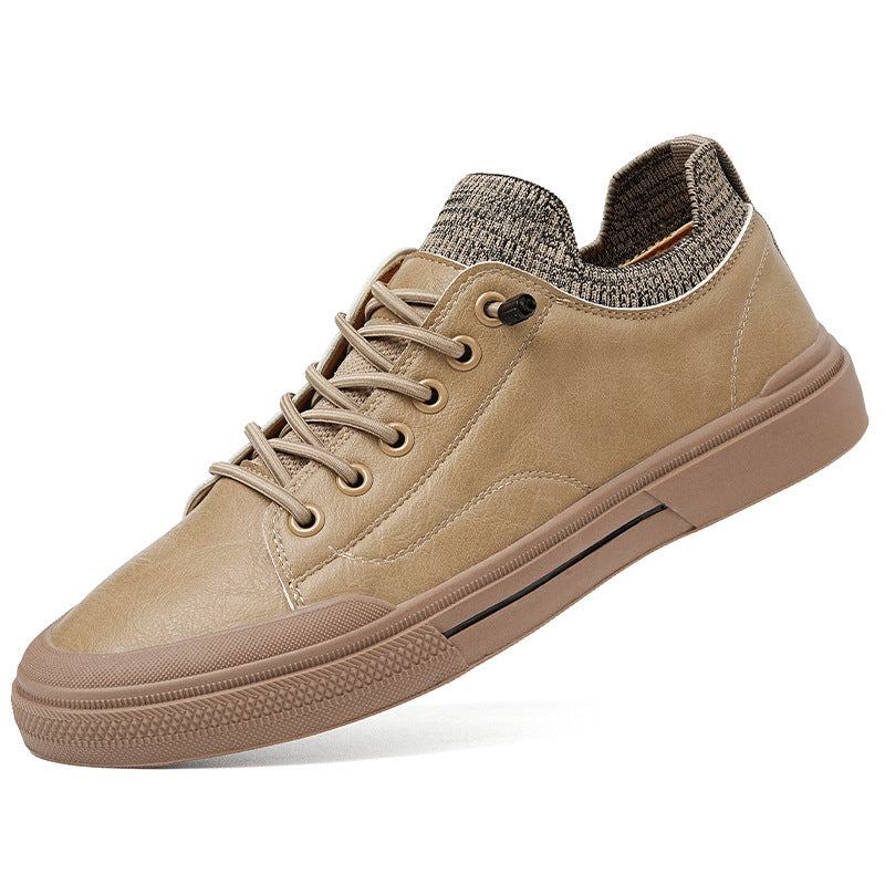 Men's Casual Leather Soft Sole Breathable Bean Shoes GO Buy