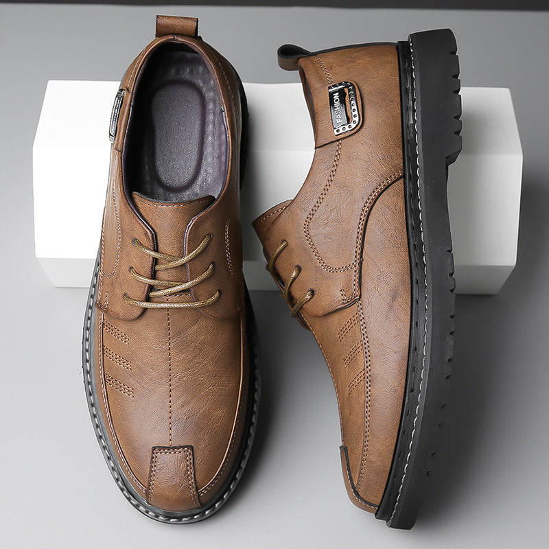 Men's Business Casual Leather Shoes Retro Trendy Youth GO Buy