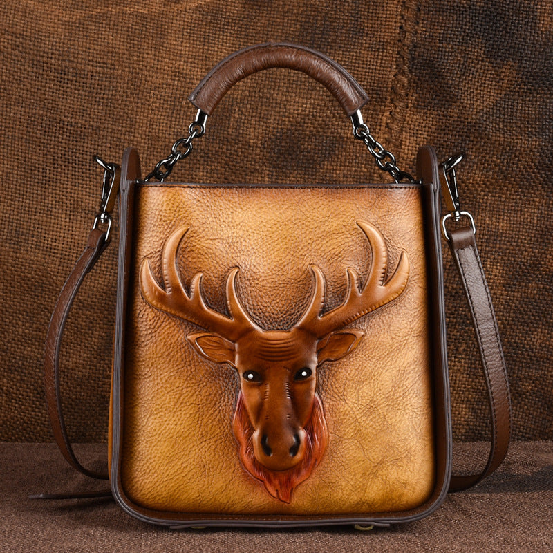 Hand Rubbed Color Embossed Ladies Handbag GO Buy