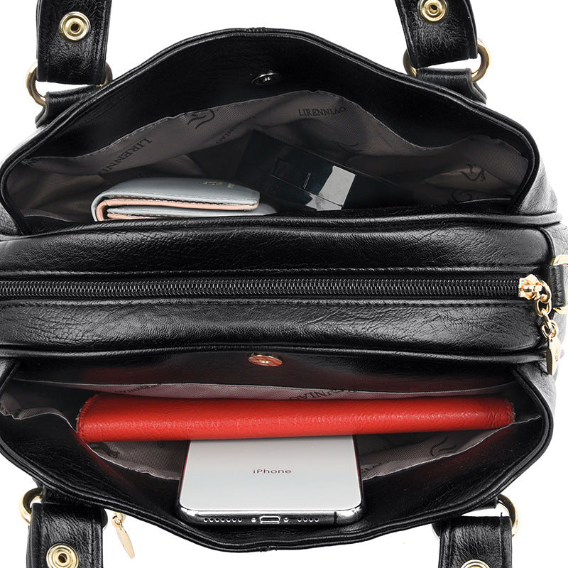 Multifunctional Handbag Sheepskin Stitching One-shoulder Messenger Bag GO Buy