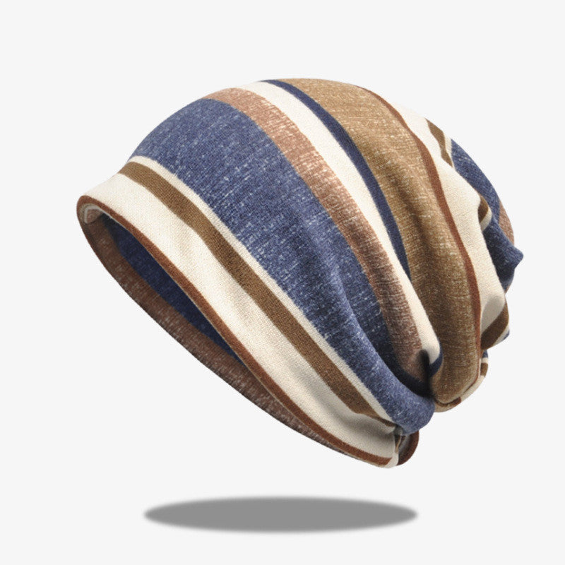 Striped Scarf Hat Men And Women All-match Pullover Hat Casual GO Buy