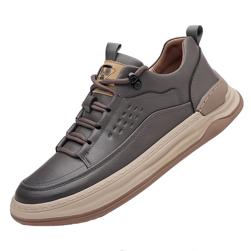 Autumn New Men's Leather Breathable Soft Sole Sneakers GO Buy