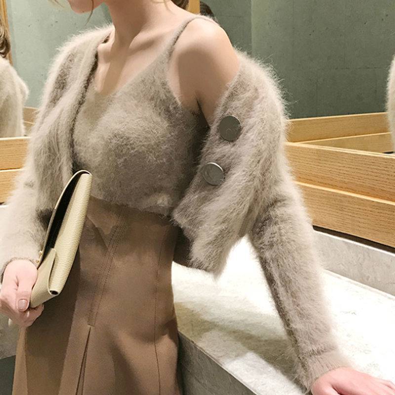 Vest Short Mink Velvet Camisole Sweater GO buy