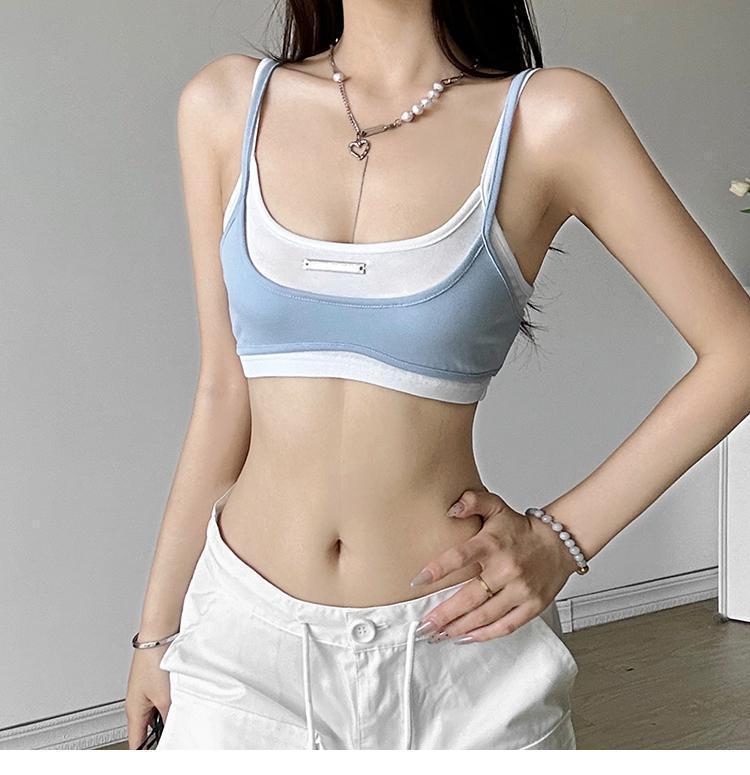 Summer New Women's Sling Solid Color Slim Fit Top Gobuy Fashion