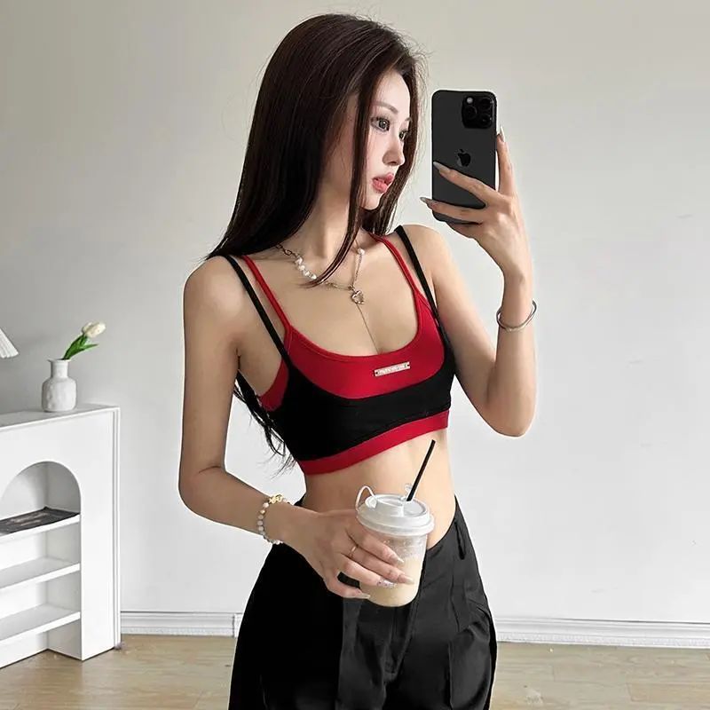 Summer New Women's Sling Solid Color Slim Fit Top Gobuy Fashion