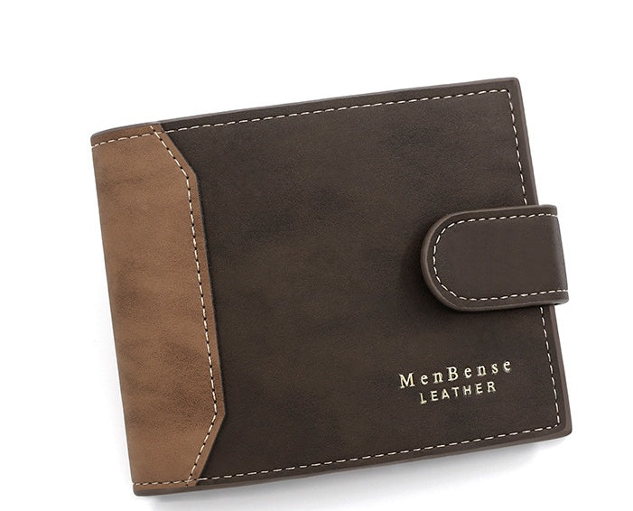 Men's Wallet Short Style With Korean Edition Hinge Gold Stamping GO Buy