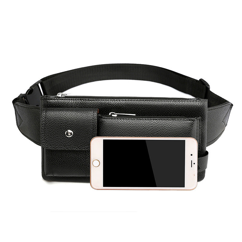 Men's Belt Bag Classic Solid Color PU Leather Waist Bag Outdoor Leisure Travel Fanny Pack Purse GO Buy