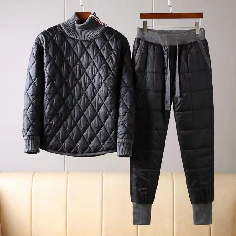 Men's Fashion Thickened Thermal Turtleneck Cotton Suit GO Buy