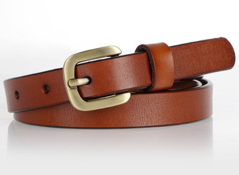 Women's Leather Belt Simple And Versatile Cowhide Belt GO Buy
