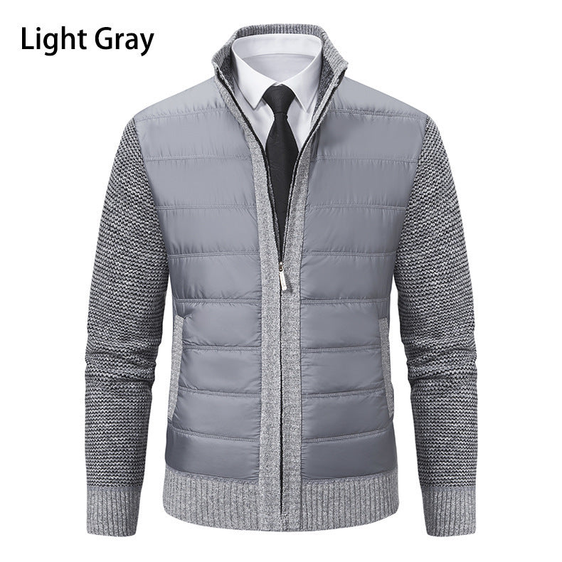 Stand Collar Fleece-lined Thickened Men's Coat GO buy