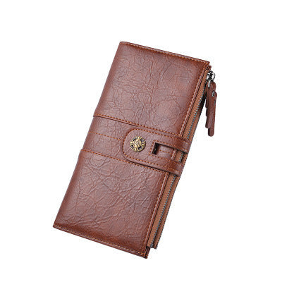 Men's Wallet Pu Long Wallet Retro Hand Phone Bag Buckle GO Buy