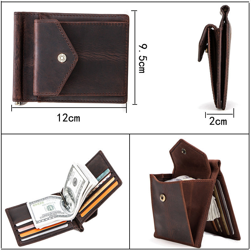 Retro Crazy Horse Cowhide Multifunctional Card Bag GO Buy