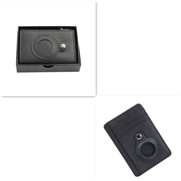 Wallet-PU Leather Airtag Card Holder RFID Anti-theft Card Holder GO Buy
