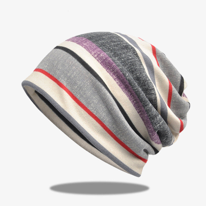 Striped Scarf Hat Men And Women All-match Pullover Hat Casual GO Buy