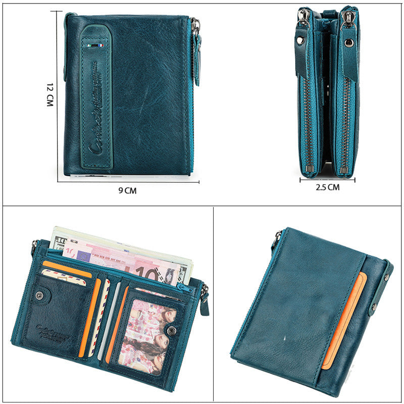 Genuine Leather Men's Short Chic Coin Purse GO Buy