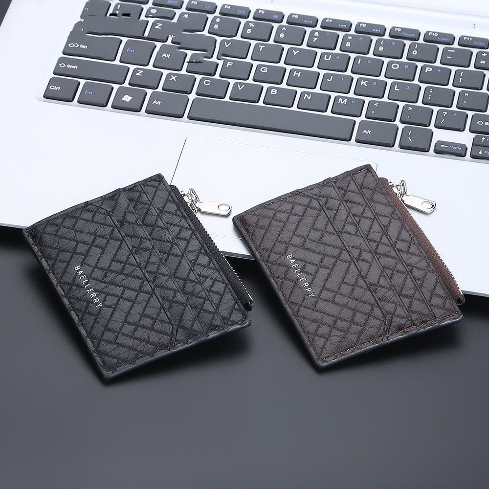 Men's Small Card Bag Euro American Plaid Fashion Clip GO Buy