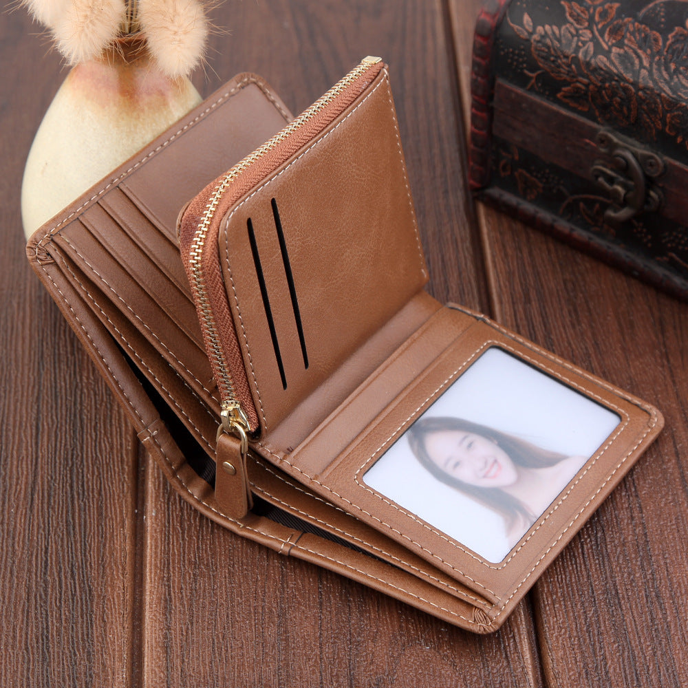 Men's Wallet Short Retro Frosted Card Holder GO Buy
