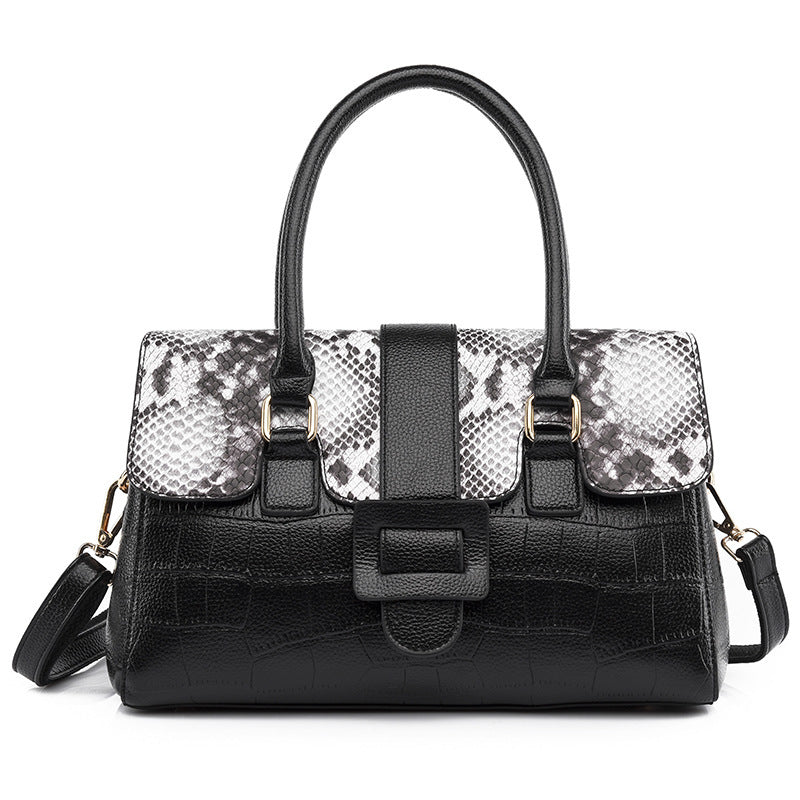 Business Commuter All-match Stone Pattern One-shoulder Handbag GO Buy