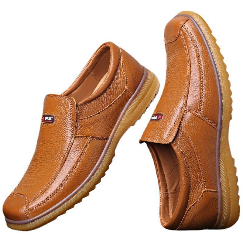 Leather Shoes Men's Autumn Men's Business Casual Leather Shoes Tendon Bottom Korean Men's Shoes GO Buy