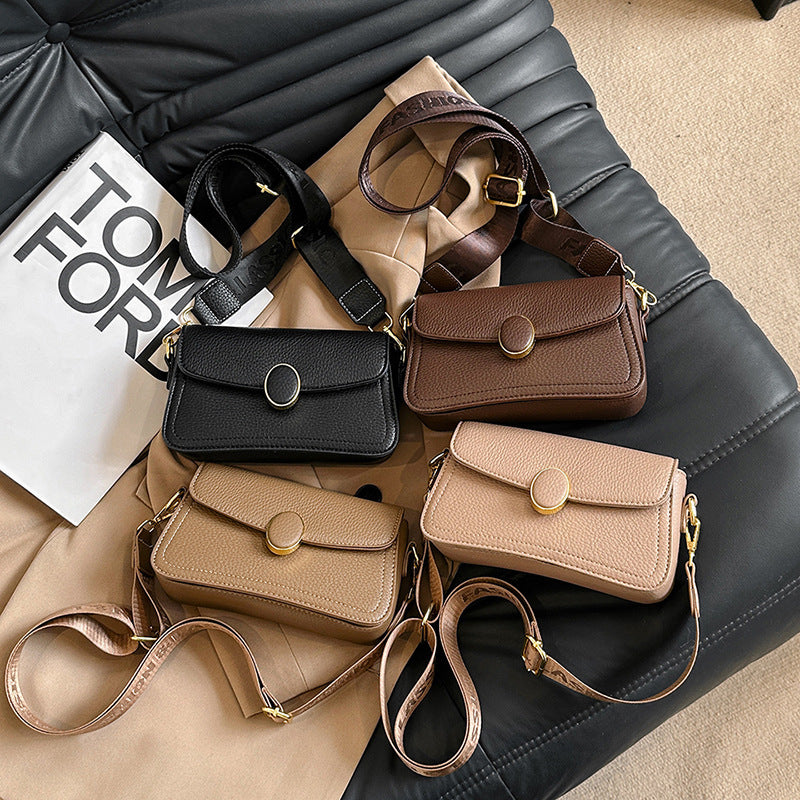 Fashion Small Square Bag All-matching Wide Shoulder Strap Shoulder Bag GO Buy