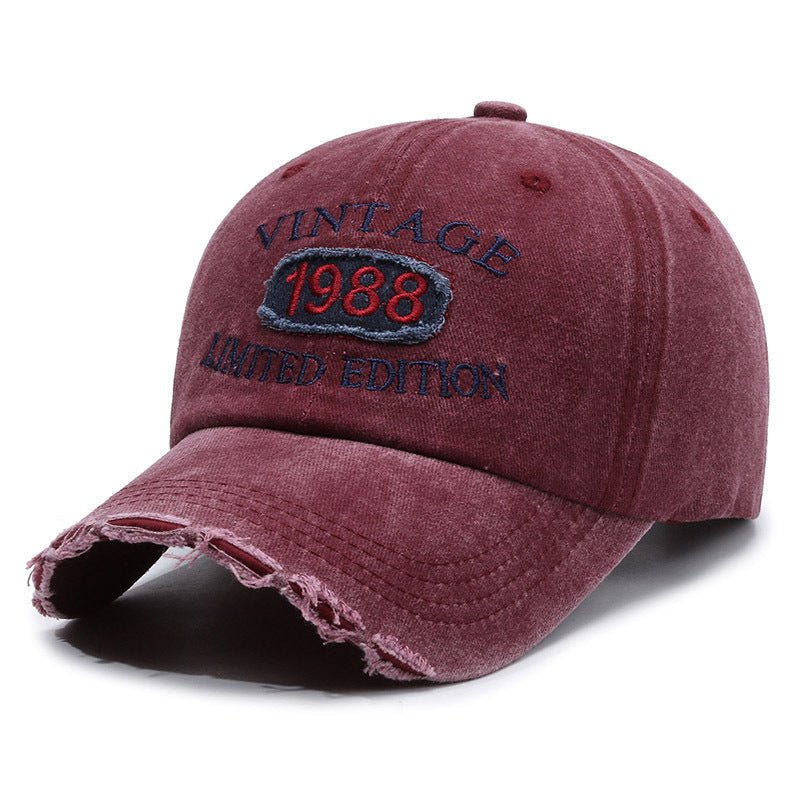 American Retro Soft Top Make Old Ripped Letter Embroidered Baseball Cap - Gobuy Fashion