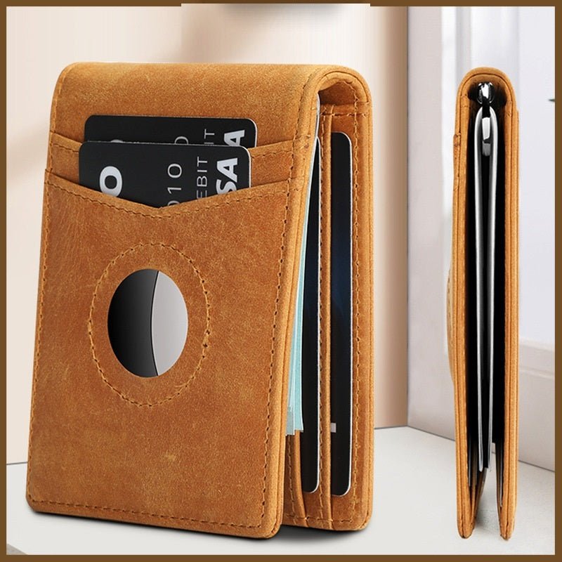 Anti - theft Brush Genuine Leather Men's Wallet - Go Buy