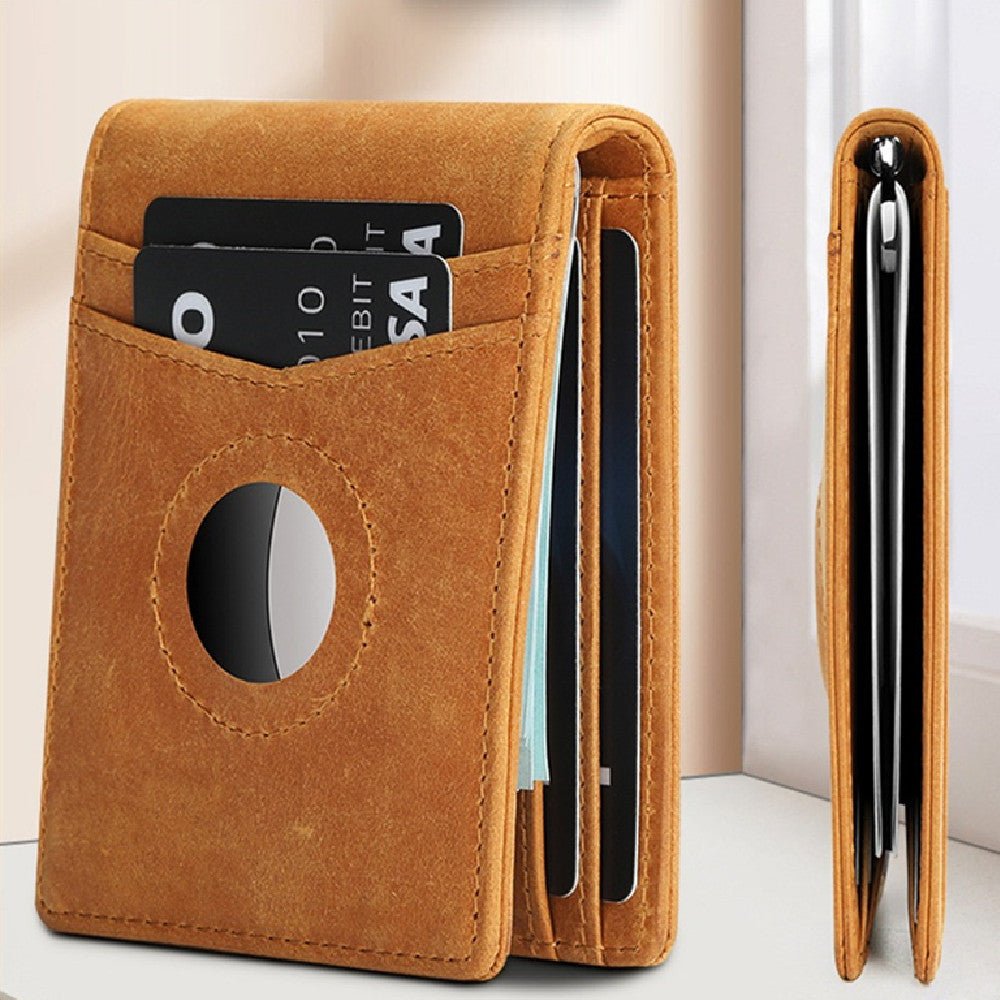 Anti - theft Brush Genuine Leather Men's Wallet - Go Buy