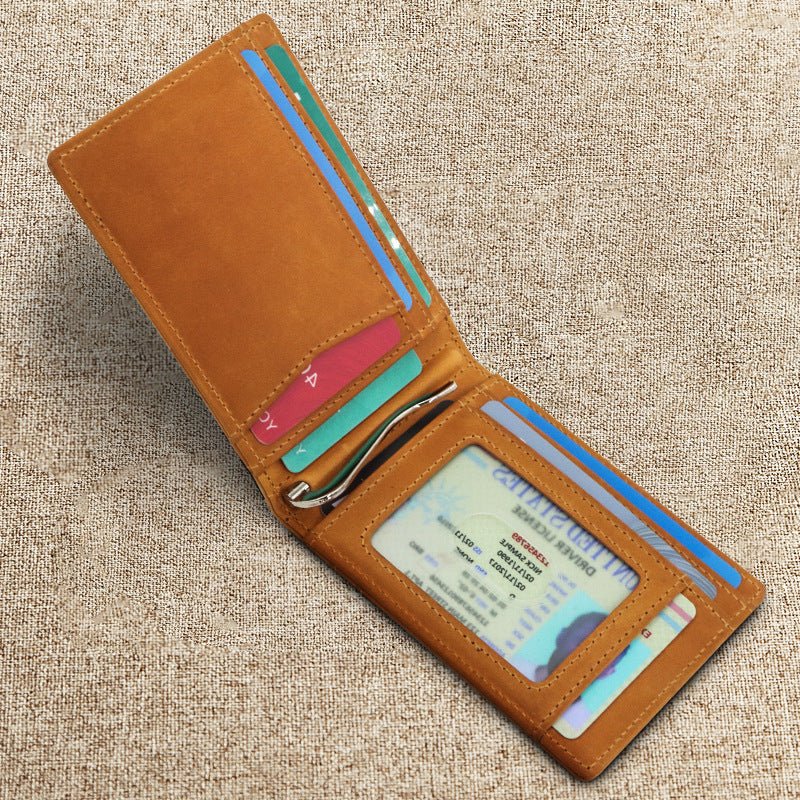 Anti - theft Brush Genuine Leather Men's Wallet - Go Buy