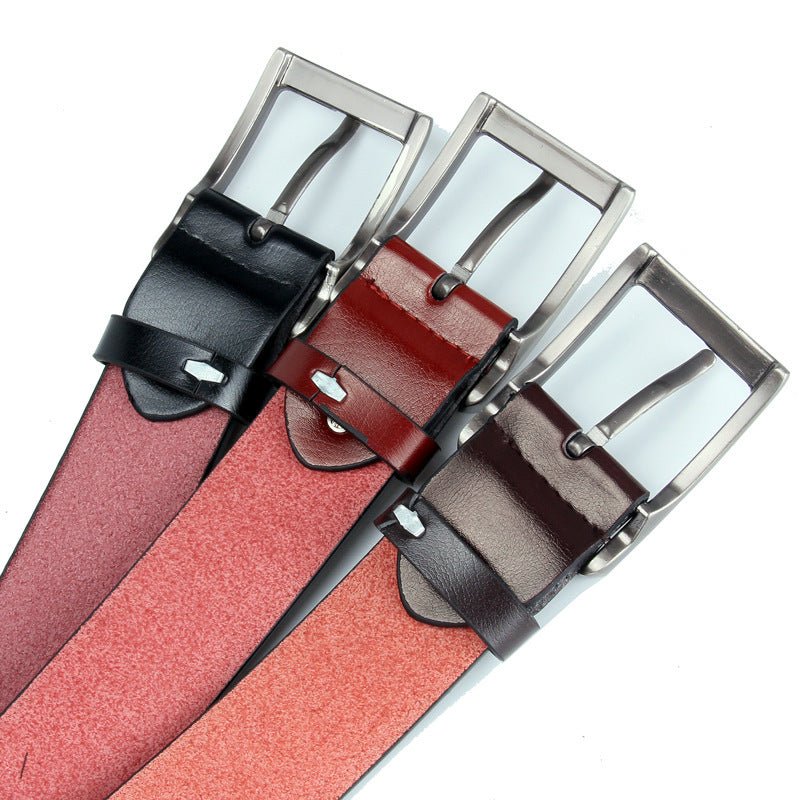 Antique Pin Buckle Men's Leather Belt Casual Men's Belt - Go Buy