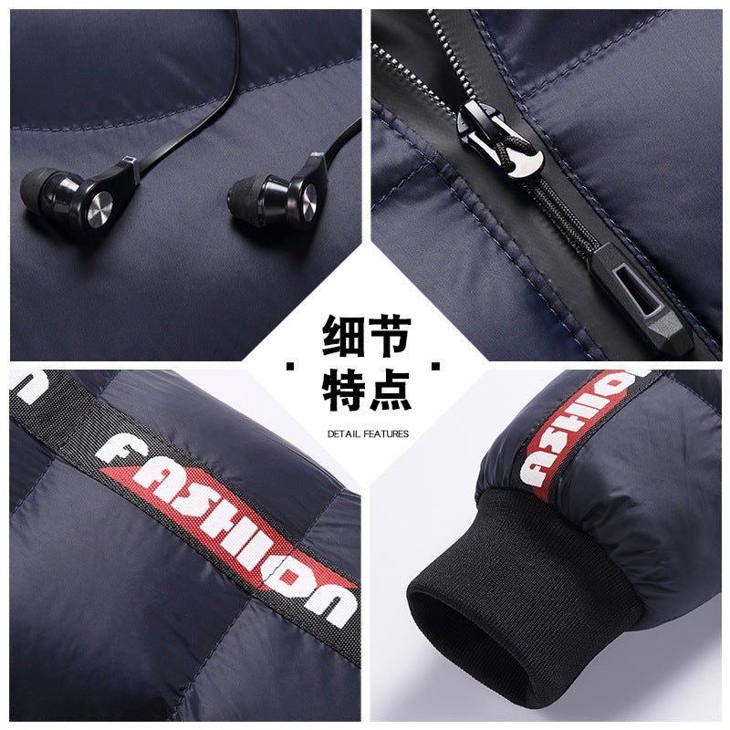 Autumn and winter men's Korean style hooded padded coat - Go Buy