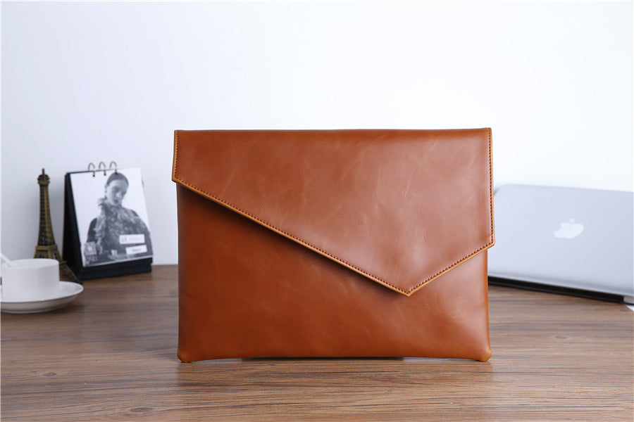 Leather Upgraded Men's Style Business Casual Fashion Hand-held Envelope File Bag GO Buy