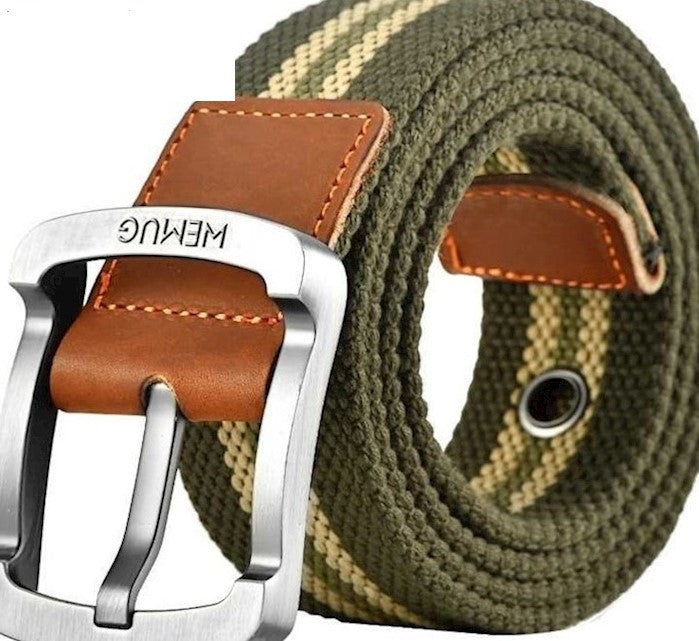Men's Canvas Work Belt Labor Insurance Pin Buckle Belt GO Buy
