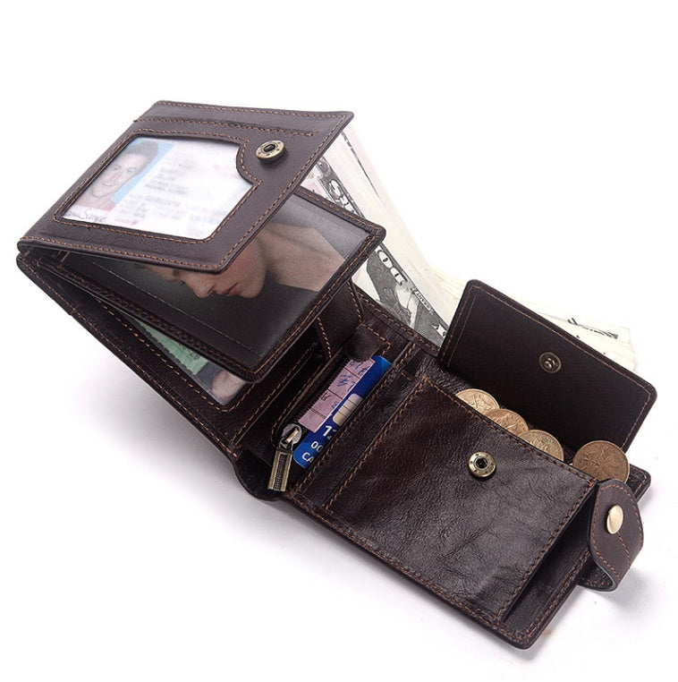Men's Multi-card Anti-magnetic Real Cowhide Wallet GO Buy
