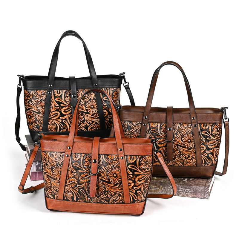 First Layer Cowhide Skeleton-skin Hand Carved Bag GO Buy