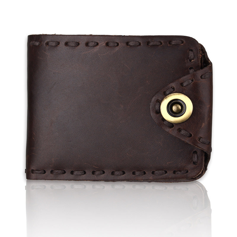 Vintage Men's Long Oily Leather First Layer Cowhide Wallet GO Buy