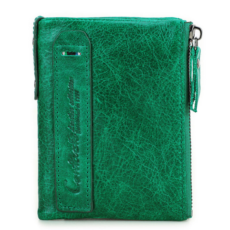 Genuine Leather Men's Short Chic Coin Purse GO Buy