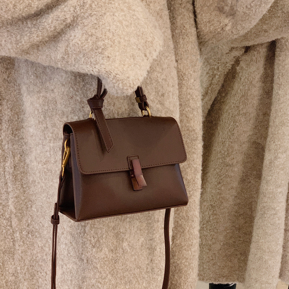 Textured Peach Wood Retro Women's Large Capacity Shoulder Bag GO Buy