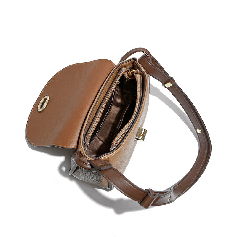Crossbody Half Round Lock One Shoulder Flap Women's Bag GO Buy