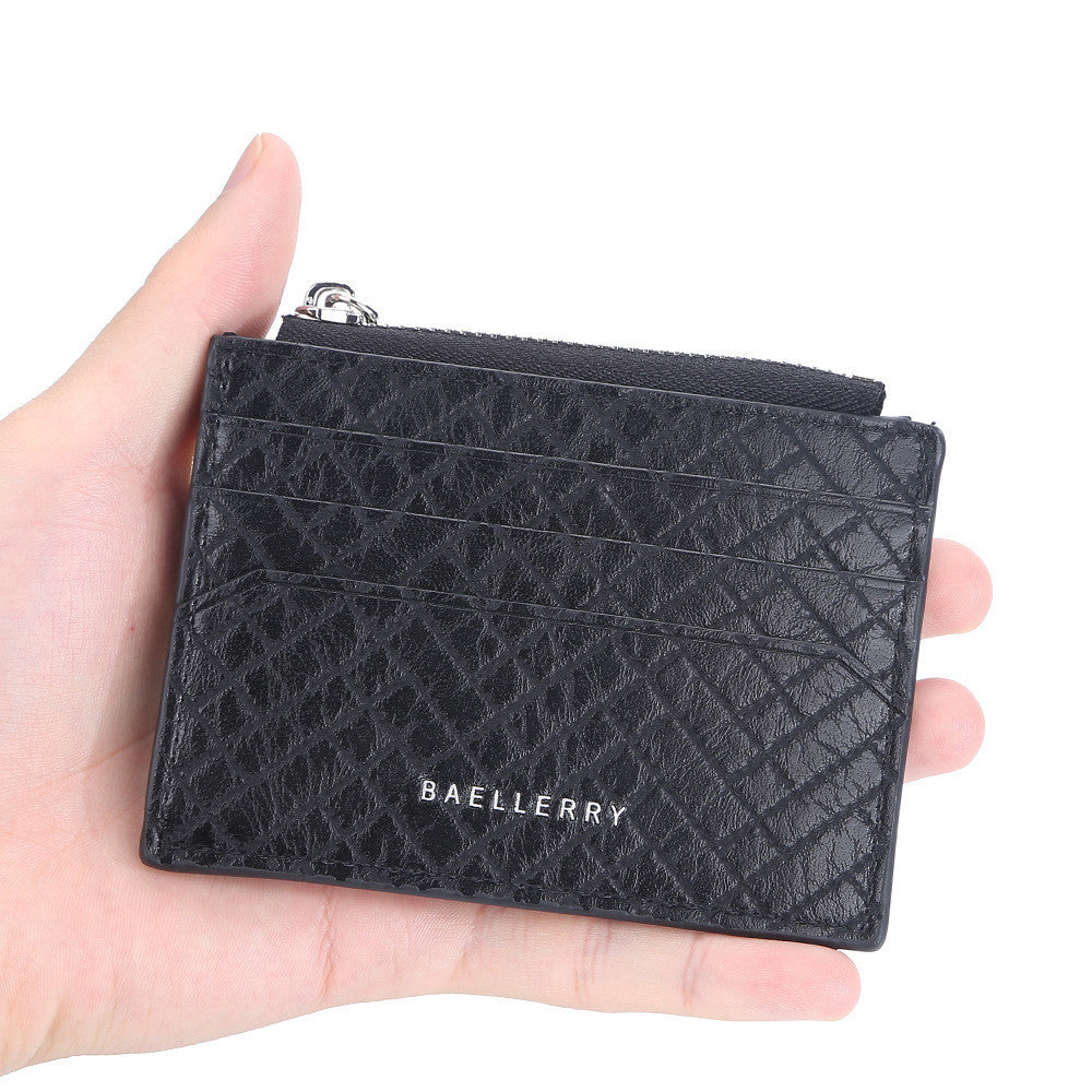 Men's Small Card Bag Euro American Plaid Fashion Clip GO Buy