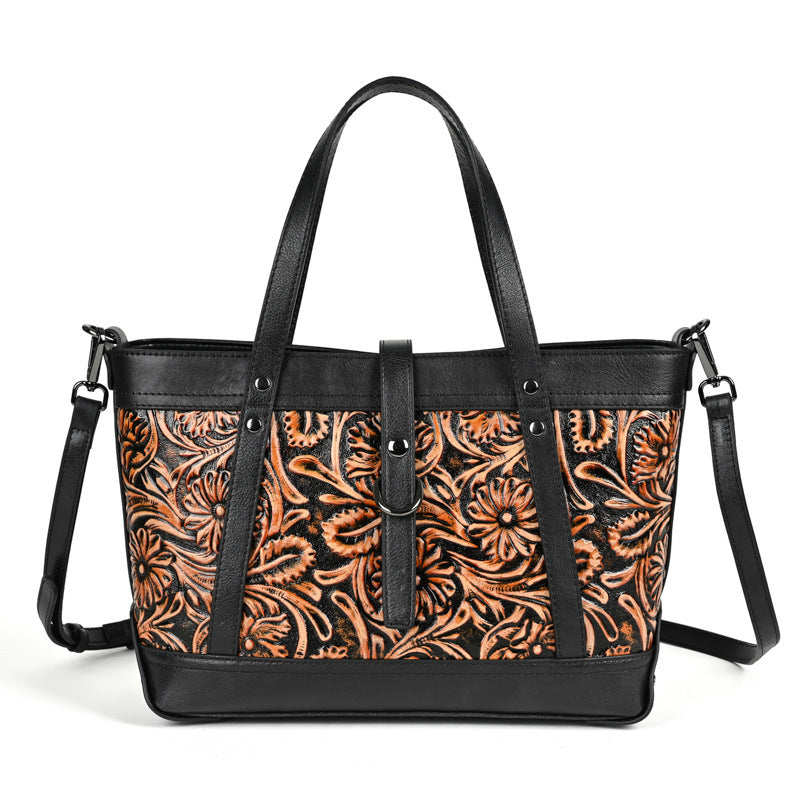 First Layer Cowhide Skeleton-skin Hand Carved Bag GO Buy