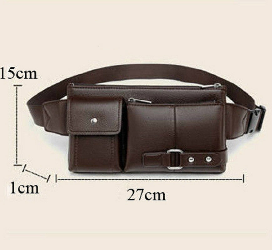 Men's Belt Bag Classic Solid Color PU Leather Waist Bag Outdoor Leisure Travel Fanny Pack Purse GO Buy
