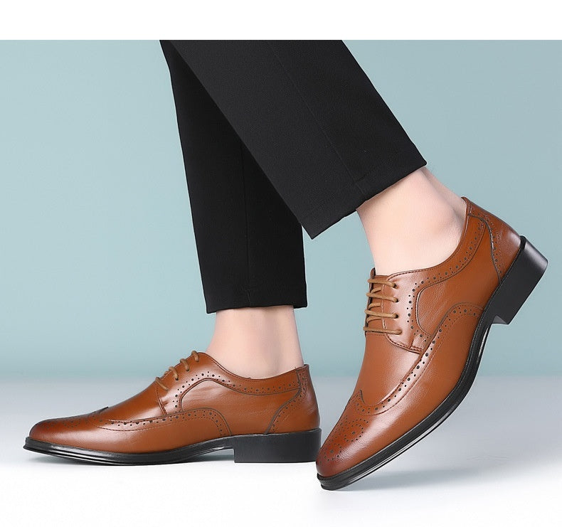 Block Carved Casual Leather Shoes For Men GO Buy